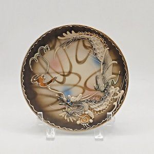 Vintage Dragonware Moriage Saucer Plate Blue Eyed Raised Dragon Hand Painted